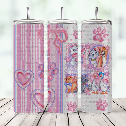 PAWS AND HEARTS  20OZ SKINNY TUMBLER
