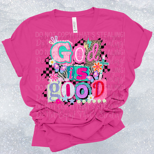 God is Good Checkered DTF Tshirt