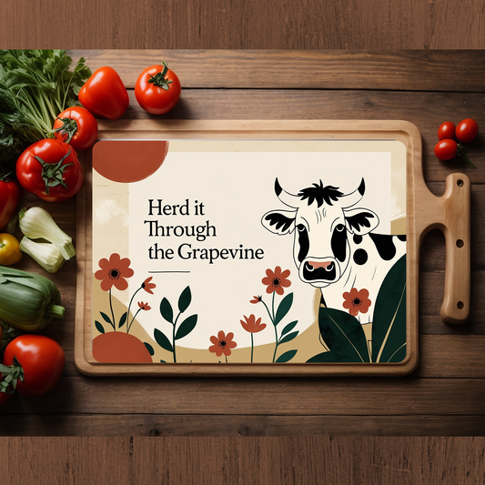 Herd it Through the Grapevine Glass Cutting Board