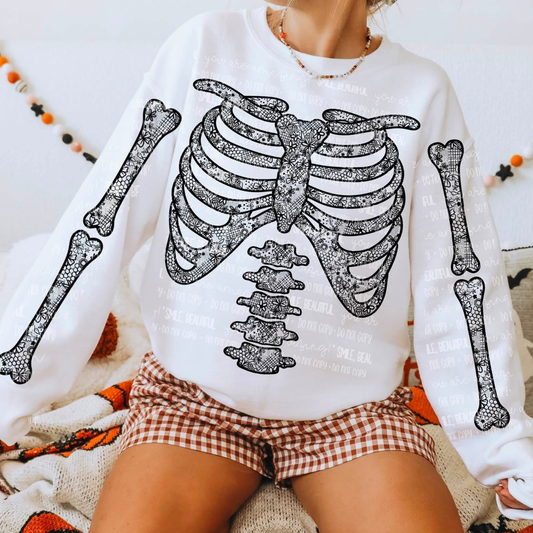 Lace Skeleton DTF Shirt