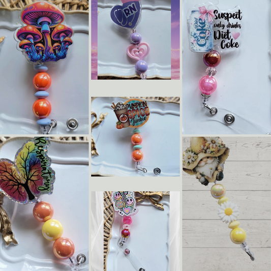 Retractable Beaded Badge Reels