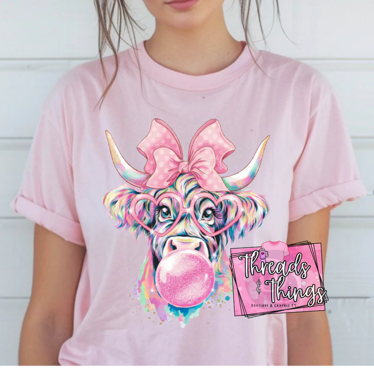 OVERSIZED Colorful Bubblegum Heifer T-Shirt
