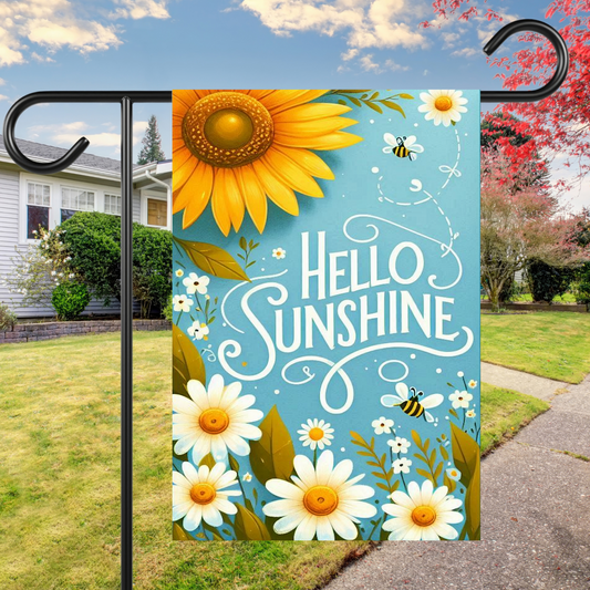 Hello Sunshine Garden Flag