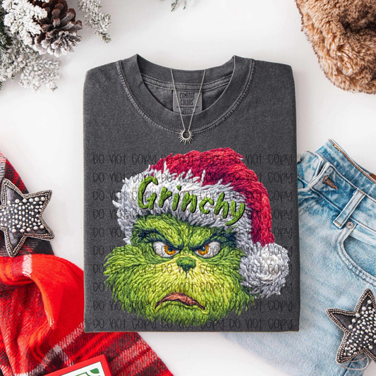 Green Guy Faux Yarn DTF Transfer Tshirt