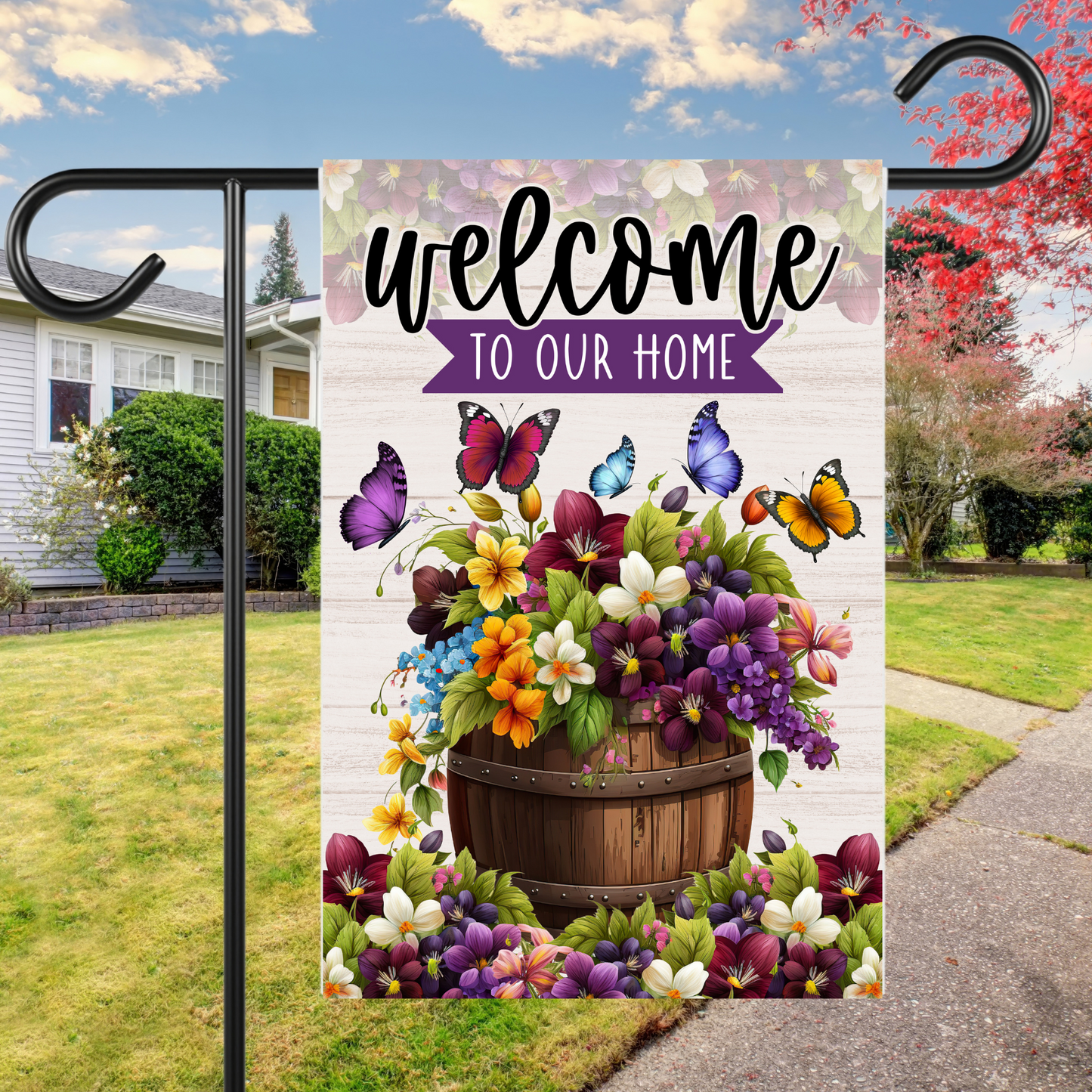 Floral Basket Garden Flag
