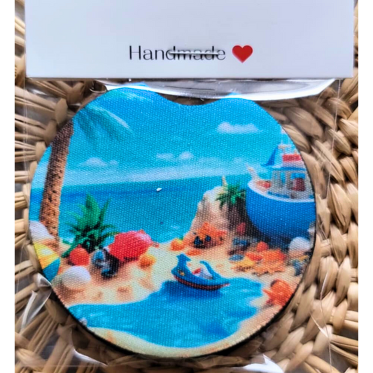 Toys on the Beach Neoprene Car Coasters