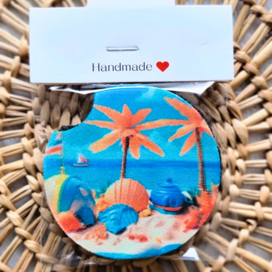 Take Me To The Beach Neoprene Car Coasters