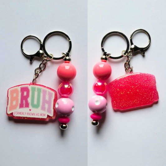 Bruh Beaded Key Chain