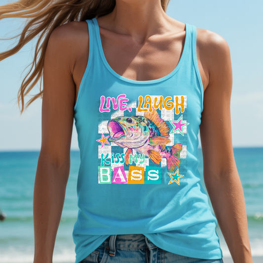 Kiss My Bass DTF Racerback Tank