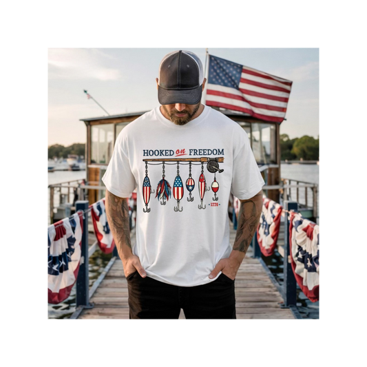 Hooked on Freedom DTF Tshirt