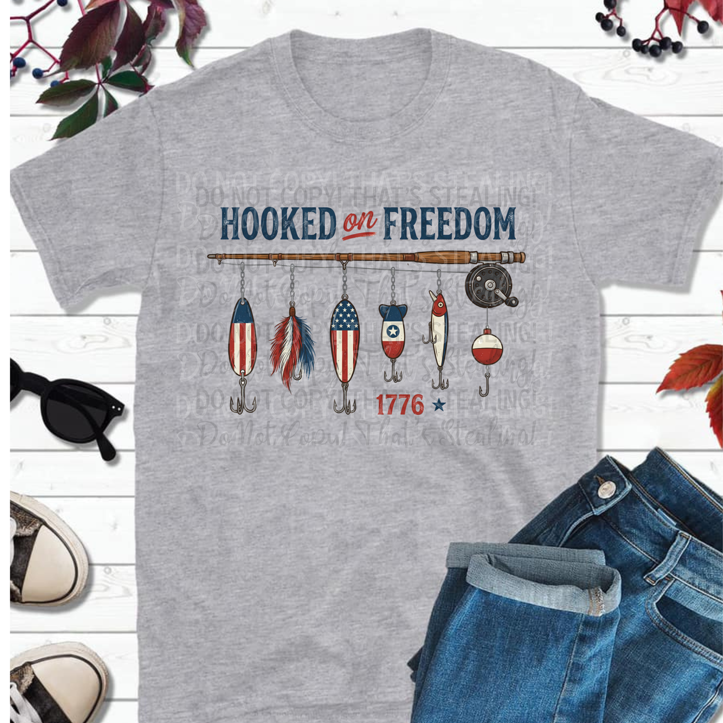 Hooked on Freedom DTF Tshirt